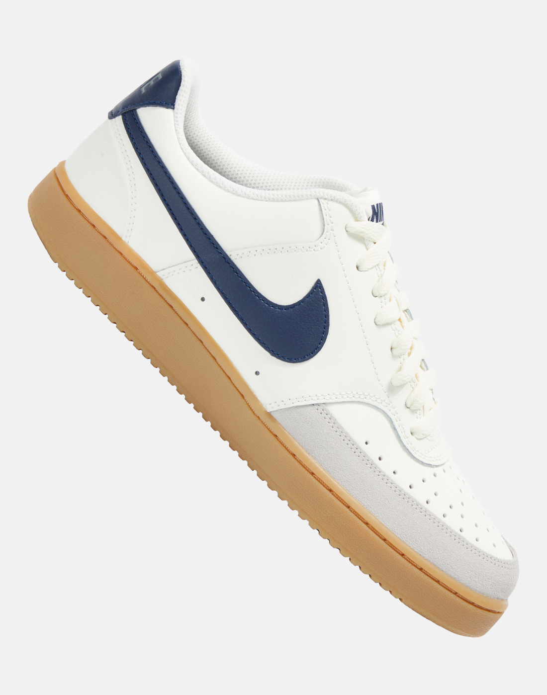 Men's Nike Court Vision Trainers in Cream/Navy Blue | Rubber