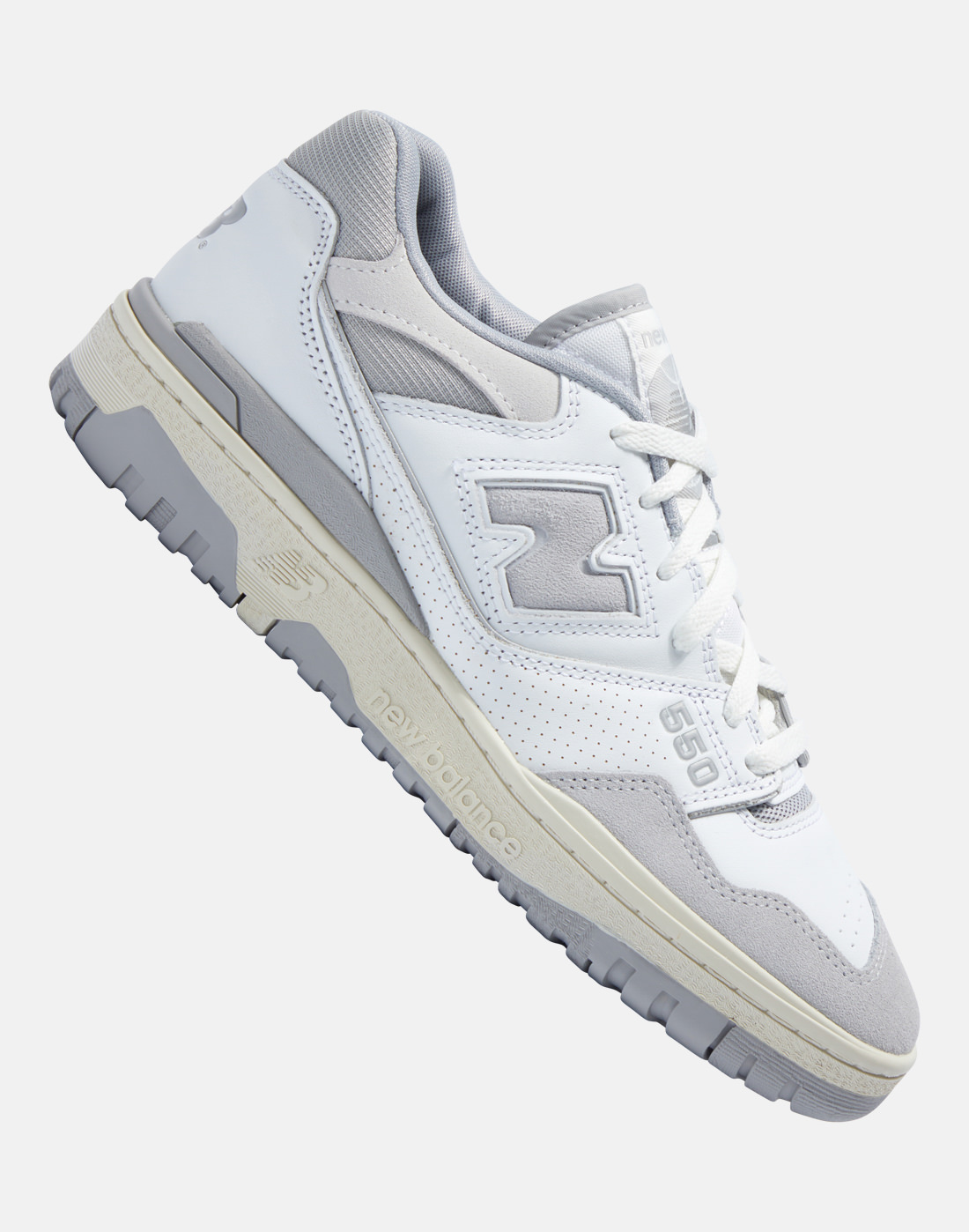 New Balance Adults 550 Trainers Wh in White/Grey | Rubber