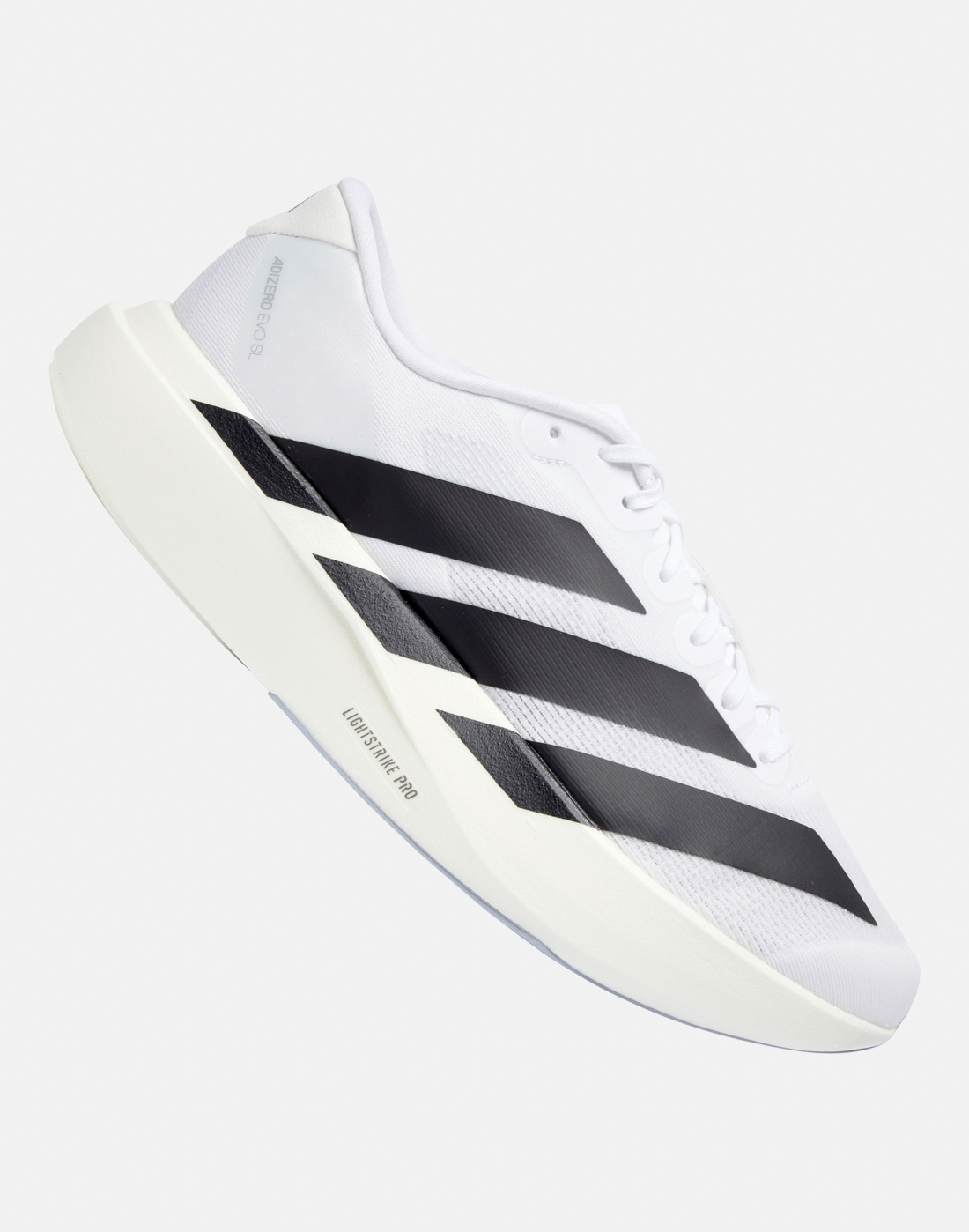 Men's adidas Adizero Evo Sl Running Shoes in White/Black | Size 7 | Rubber