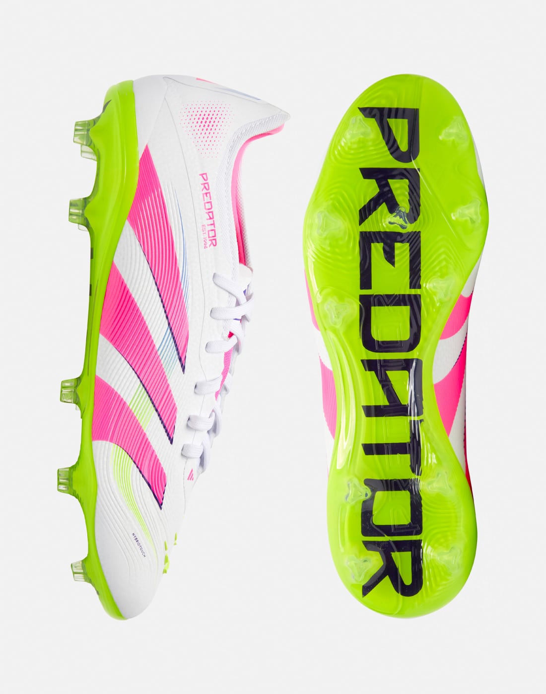 adidas Football Boots in White/Pink for Adults Predator Pro Firm Ground | Size 6 | Rubber