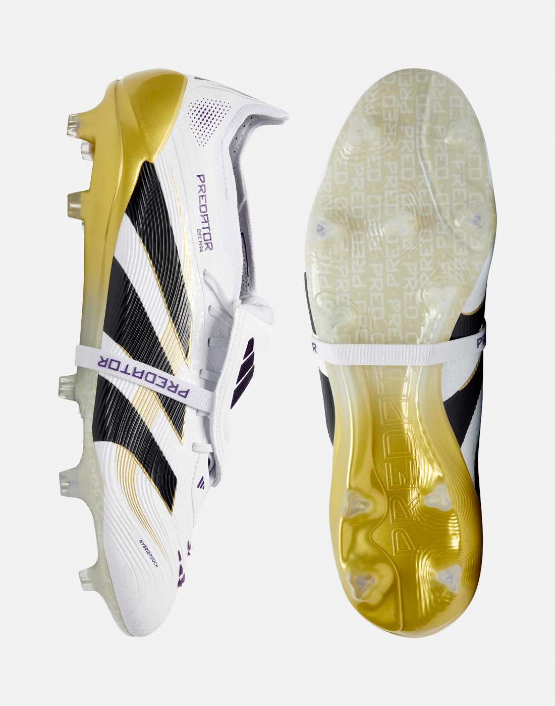 adidas Football Boots in White/Black for Adults Predator Elite Ft Firm Ground | Size 8.5 | Rubber