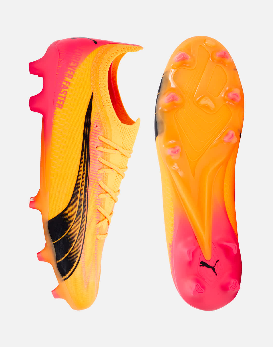 Puma Football Boots in Orange/Black for Adults Ultra Ultimate Firm Ground