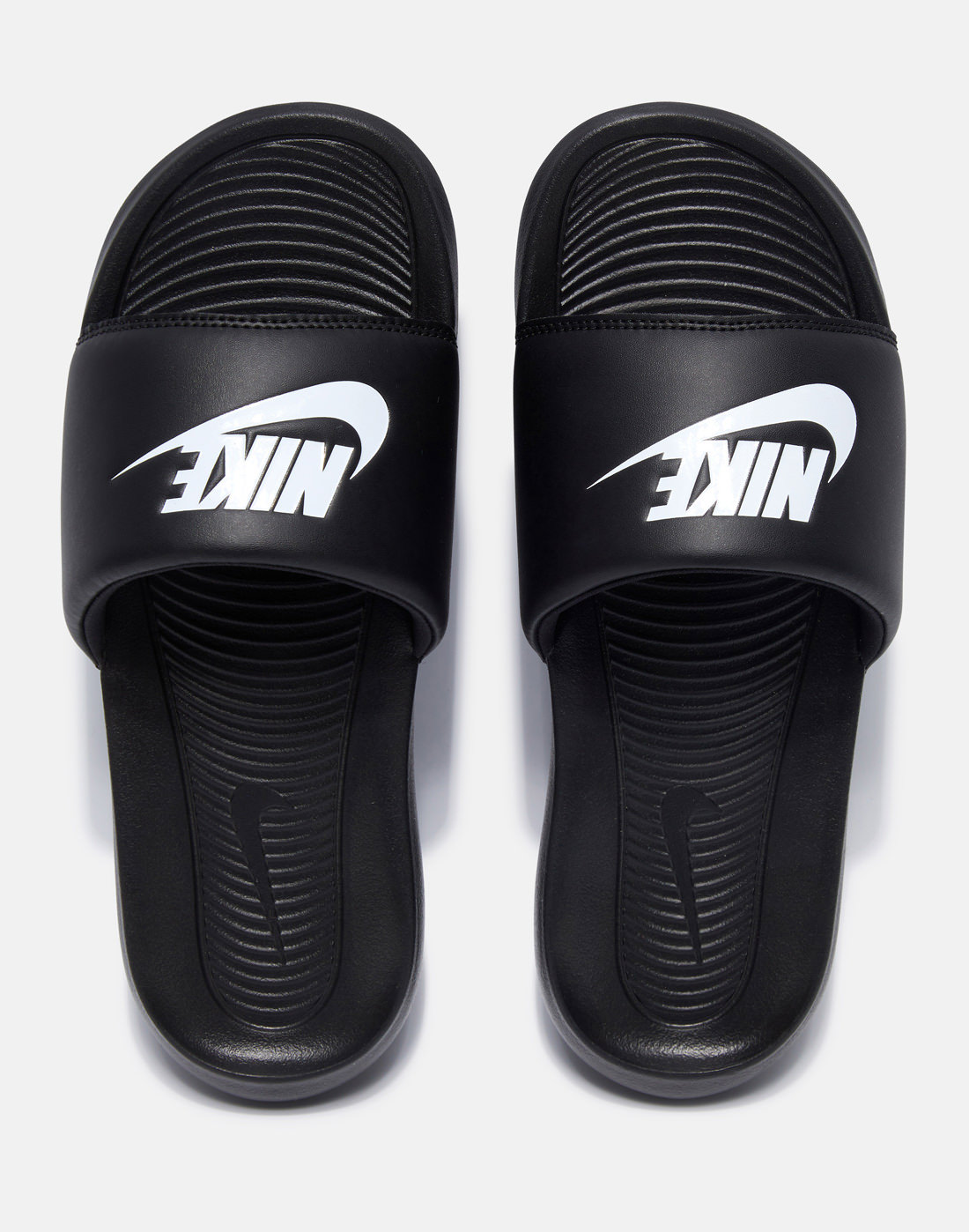 Women's Nike Victori One Slides in Black/White | Size 4.5 | Rubber