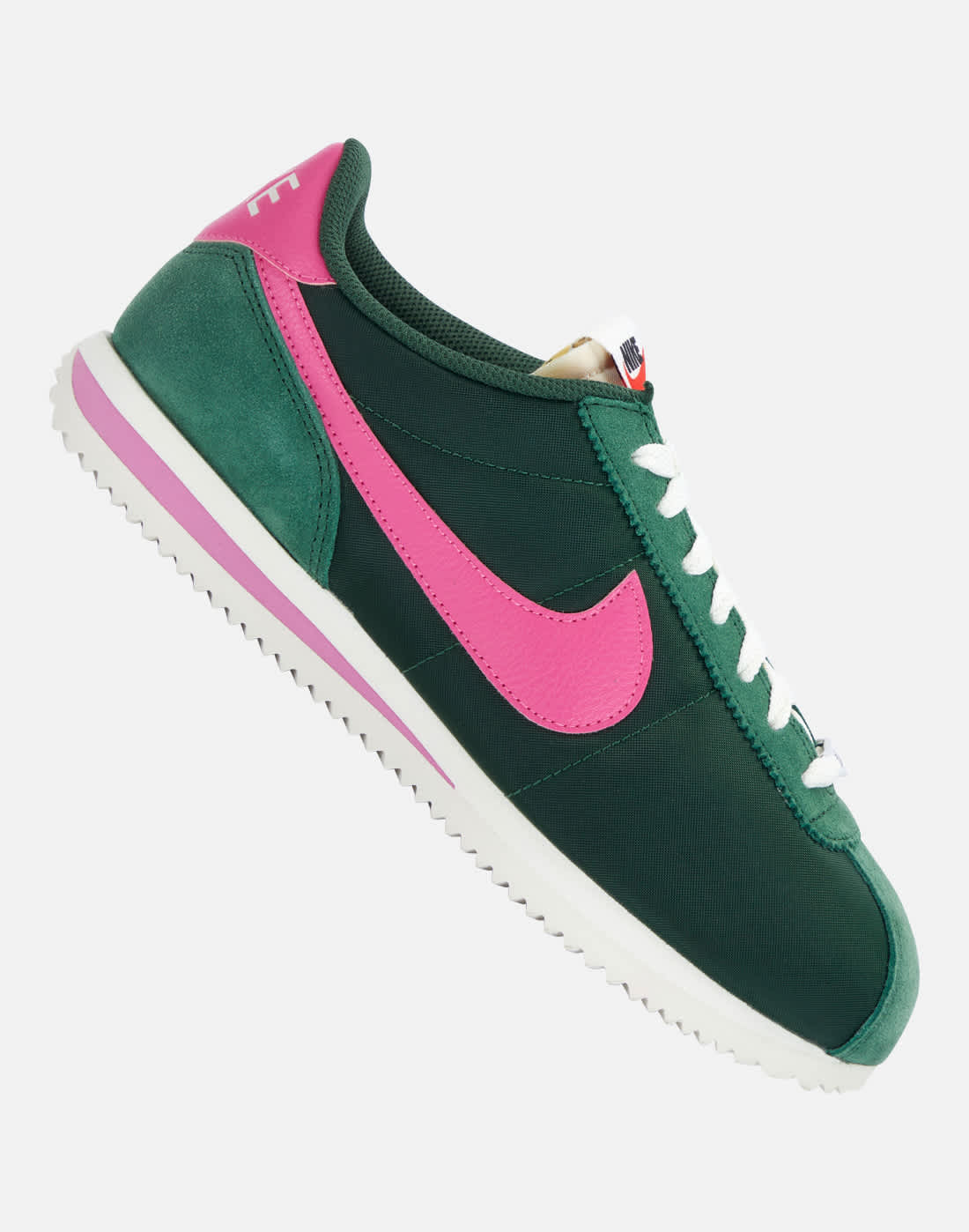 Women's Nike Cortez Trainers in Green/Orange