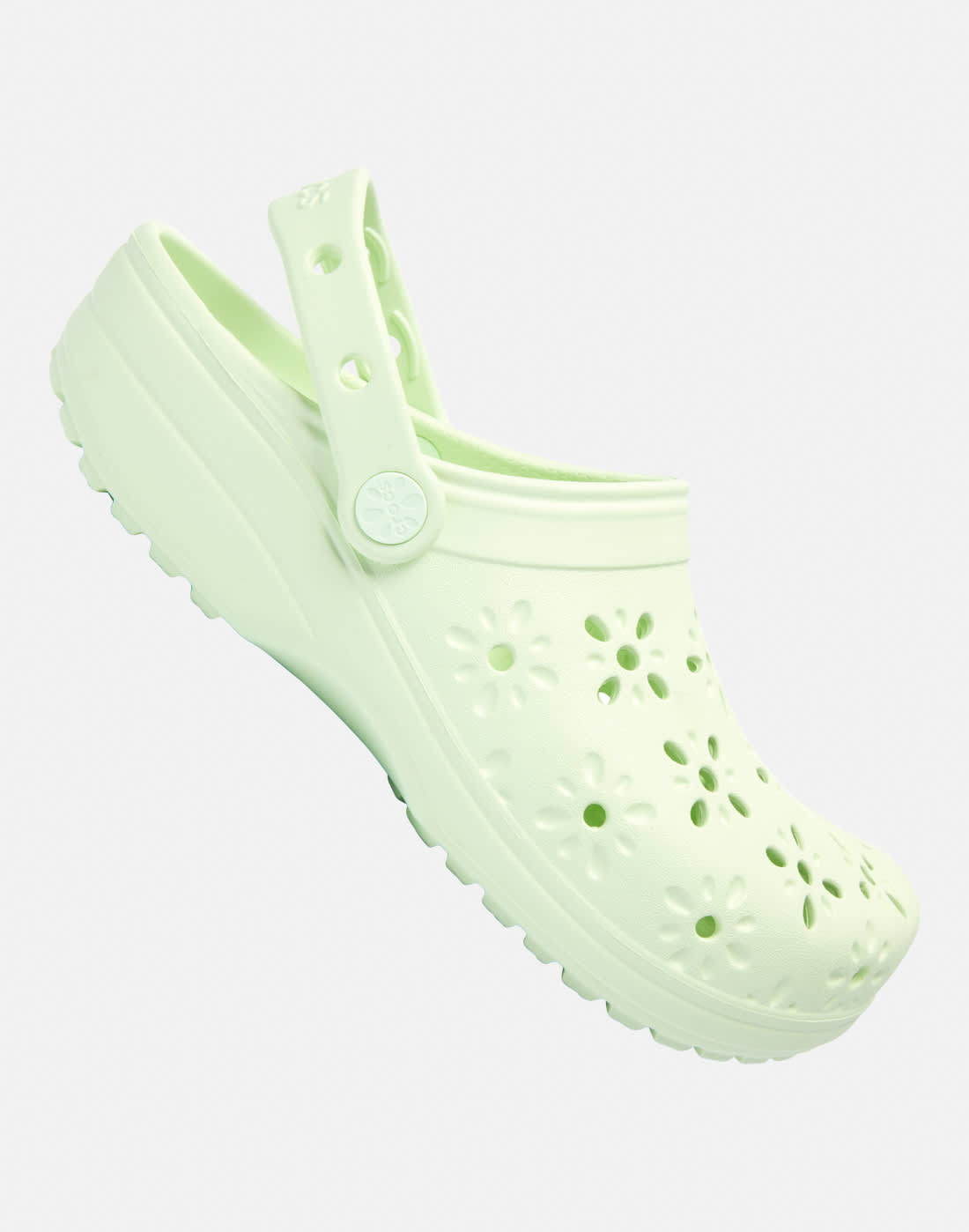 Women's Crocs Classic Floral Cut Clog Slides in Green | Size 4
