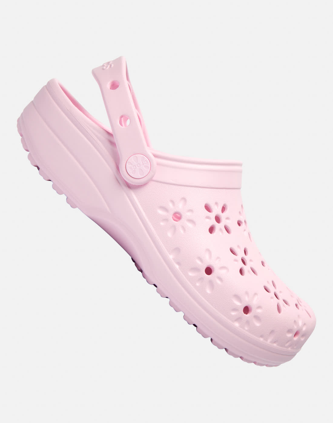 Women's Crocs Classic Floral Cut Clog Slides in Pink | Size 4