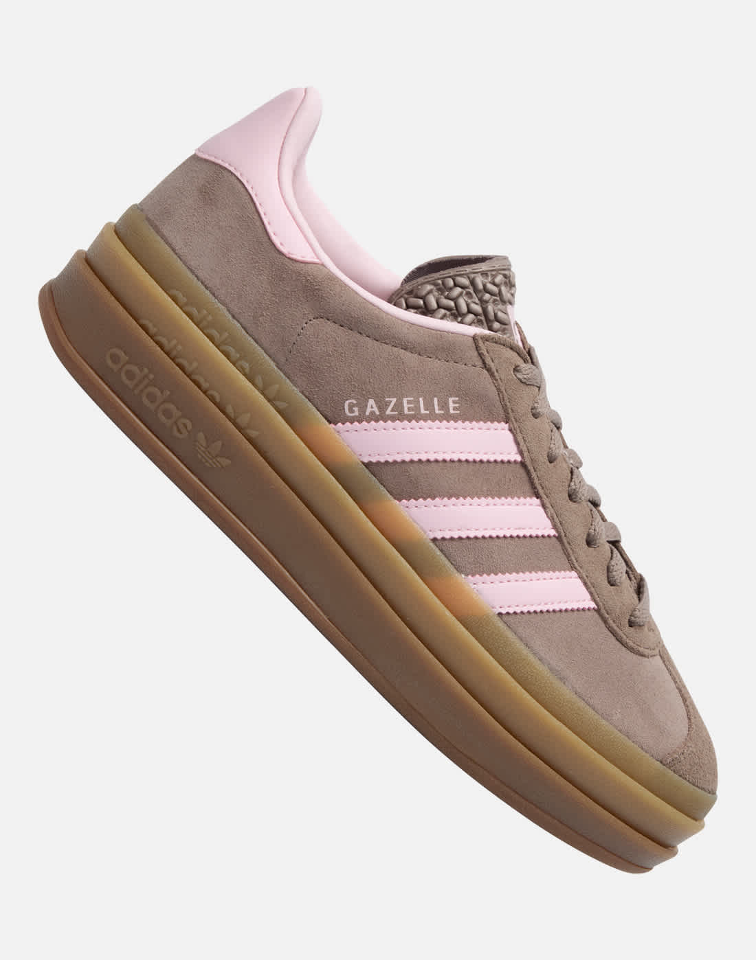 Women's Adidas Originals Gazelle Bold Trainers in Brown/Pink | Size 6