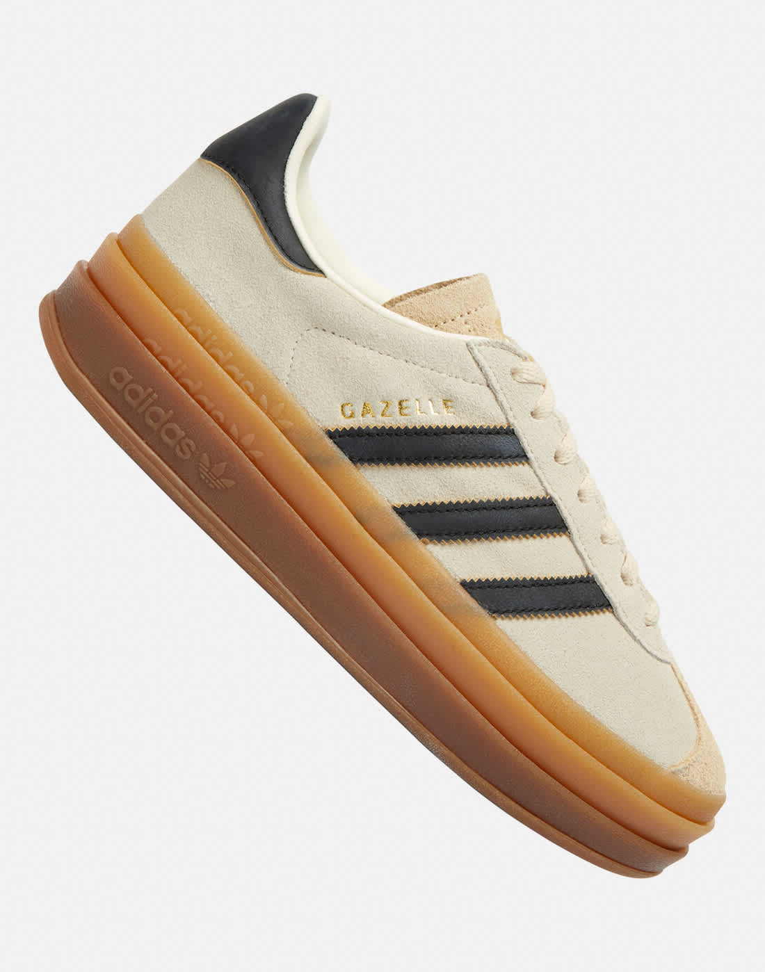 Women's Adidas Originals Gazelle Bold Trainers in Cream/Black | Size 4 | Rubber