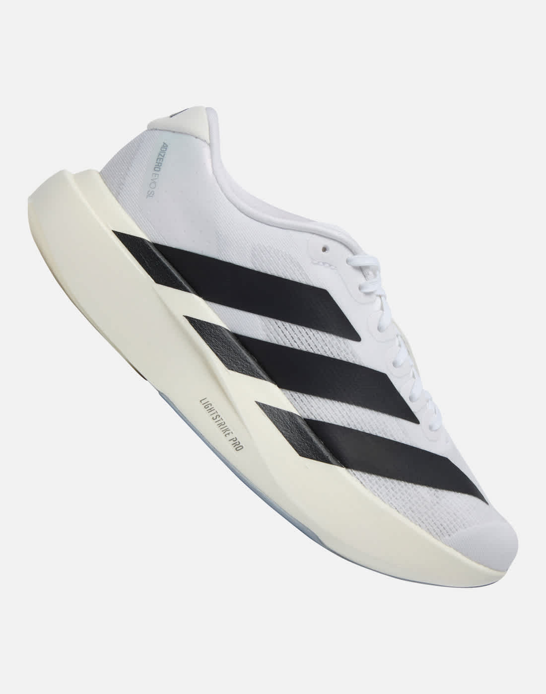 Women's adidas Adizero Evo Sl Running Shoes in White/Black | Size 7 | Rubber