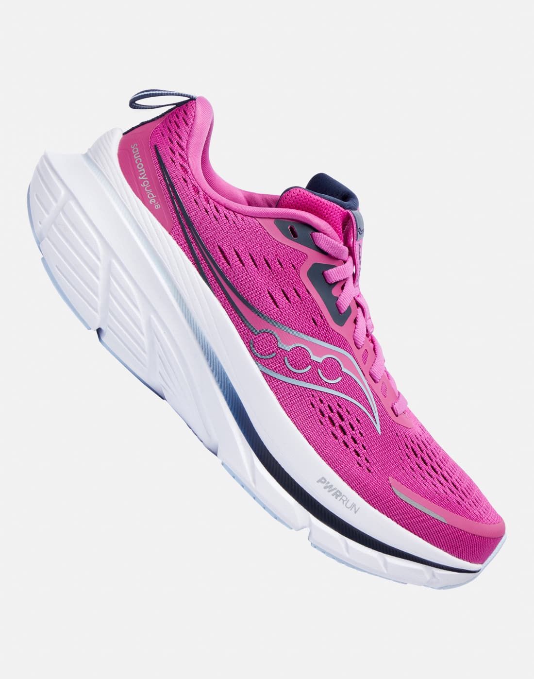 Women's Saucony Guide 18 Running Shoes in Pink/Navy Blue