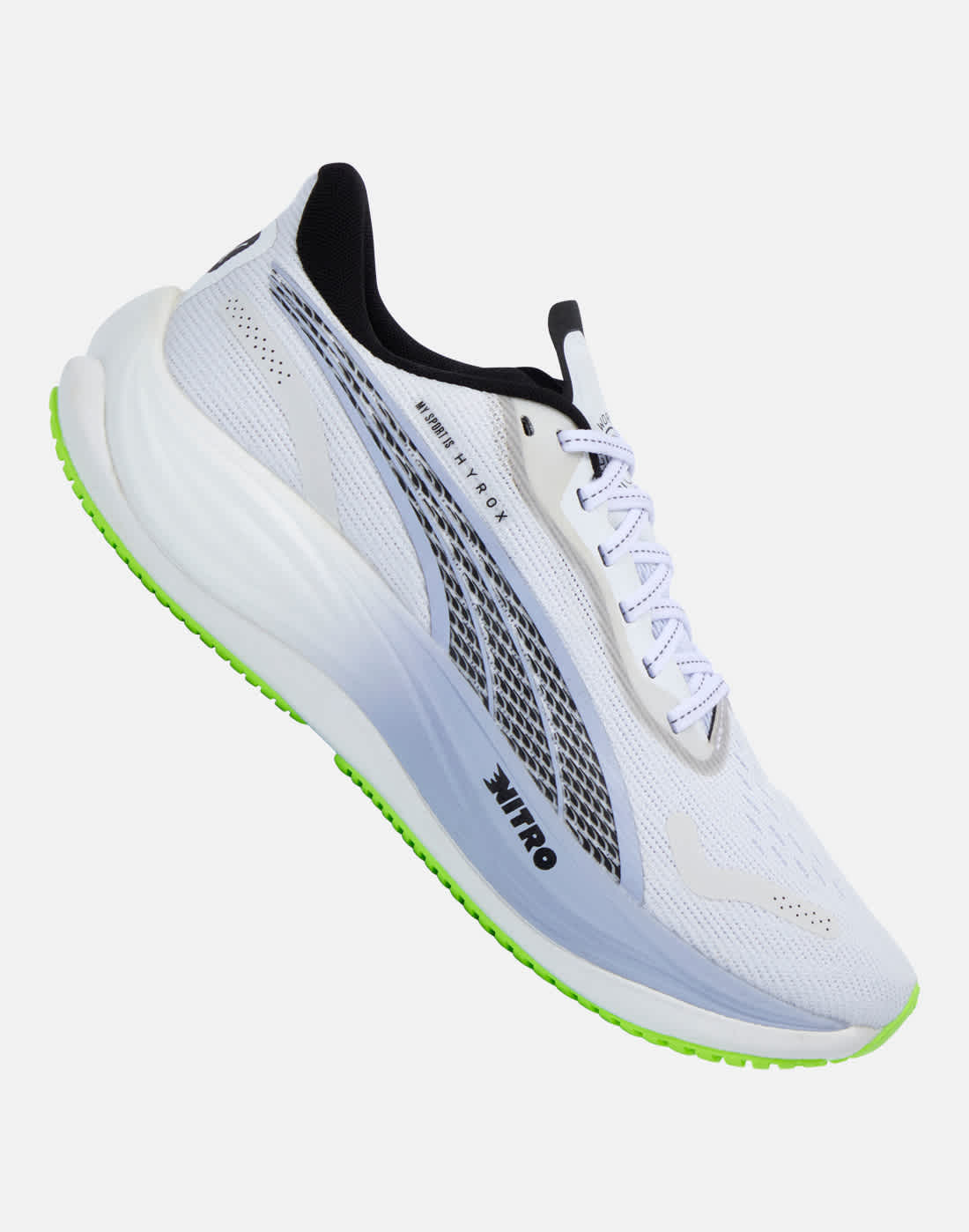 Women's Puma Velocity Nitro 3 Hyrox Running Shoes in White/Blue | Size 8 | Rubber