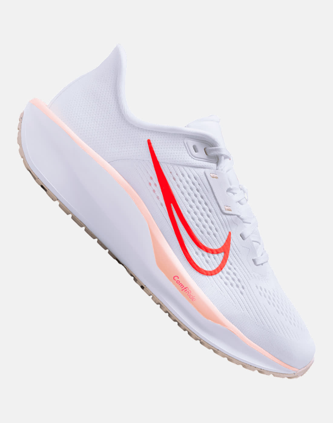 Women's Nike Quest 6 Running Shoes in White/Coral | Size 5 | Rubber