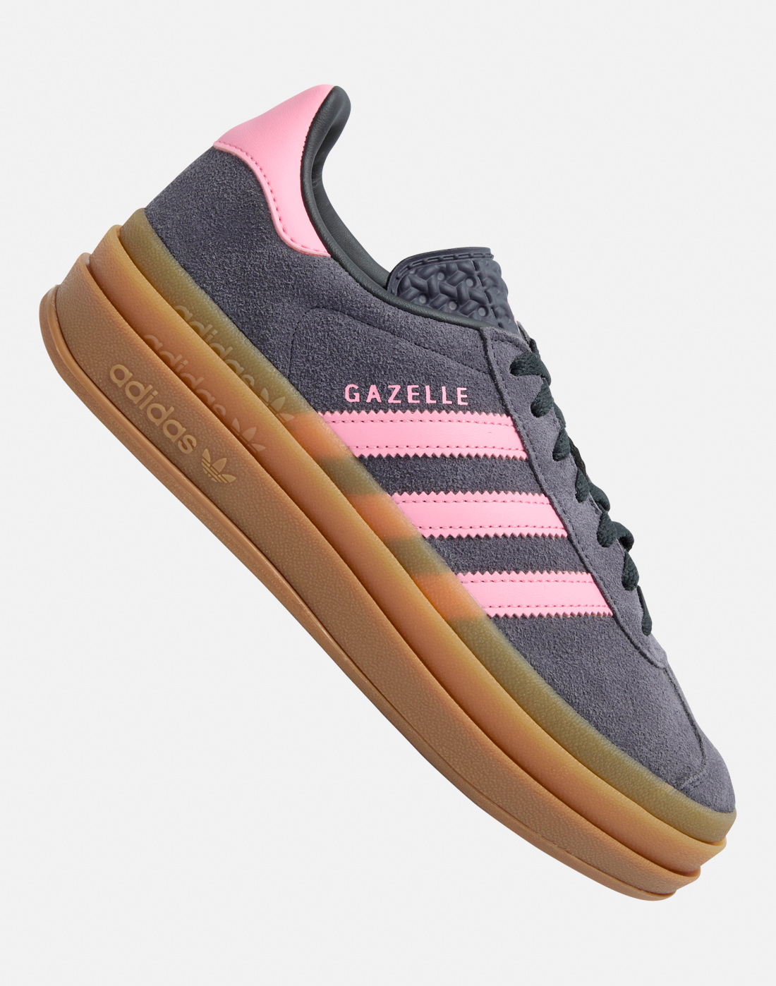 Adidas Originals Older Kids Gazelle Bold Trainers in Grey/Pink | Rubber