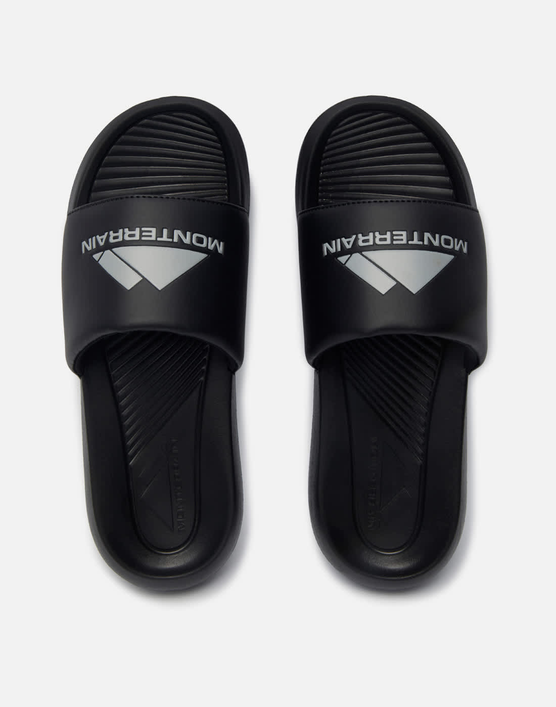 Monterrain Older Kids Fuji Slides in Black/Grey | Size 3