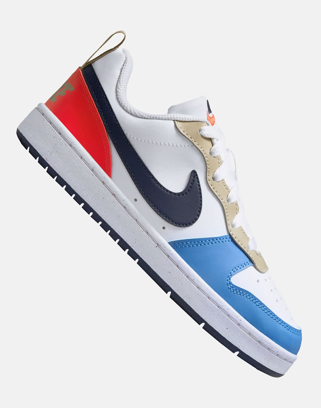 Nike Older Kids Court Borough Low Recraft Wh Trainers in White/Blue