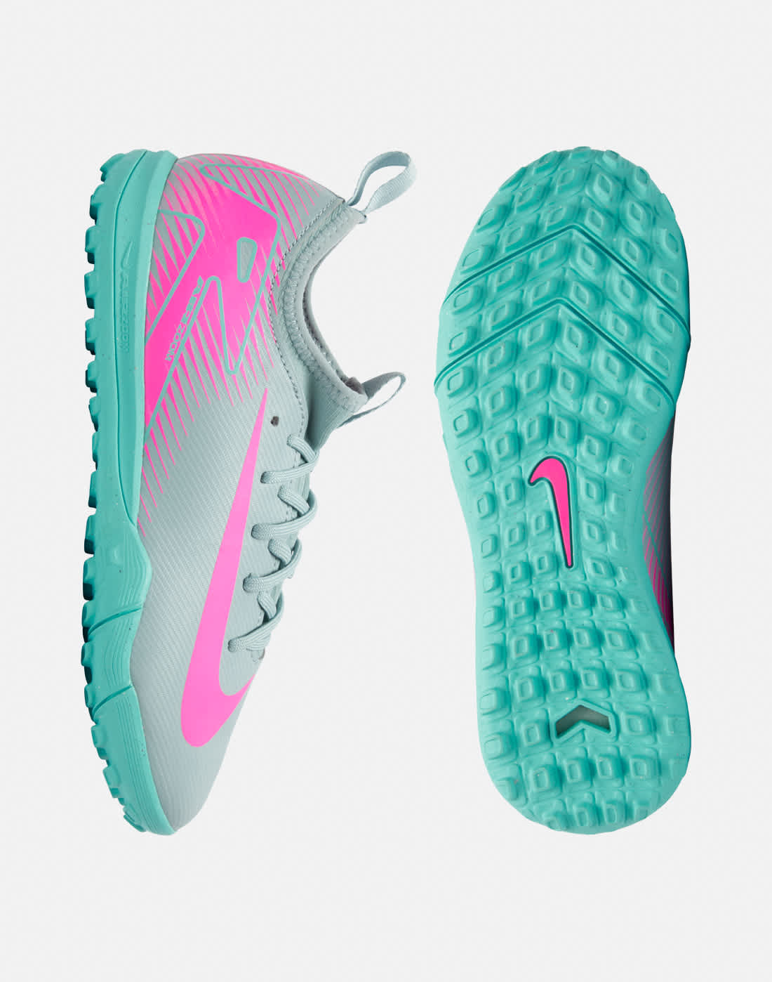 Nike Football Boots in Blue/Pink for Kids Mercurial Zoom Vapor 16 Academy Astro Turf | Rubber
