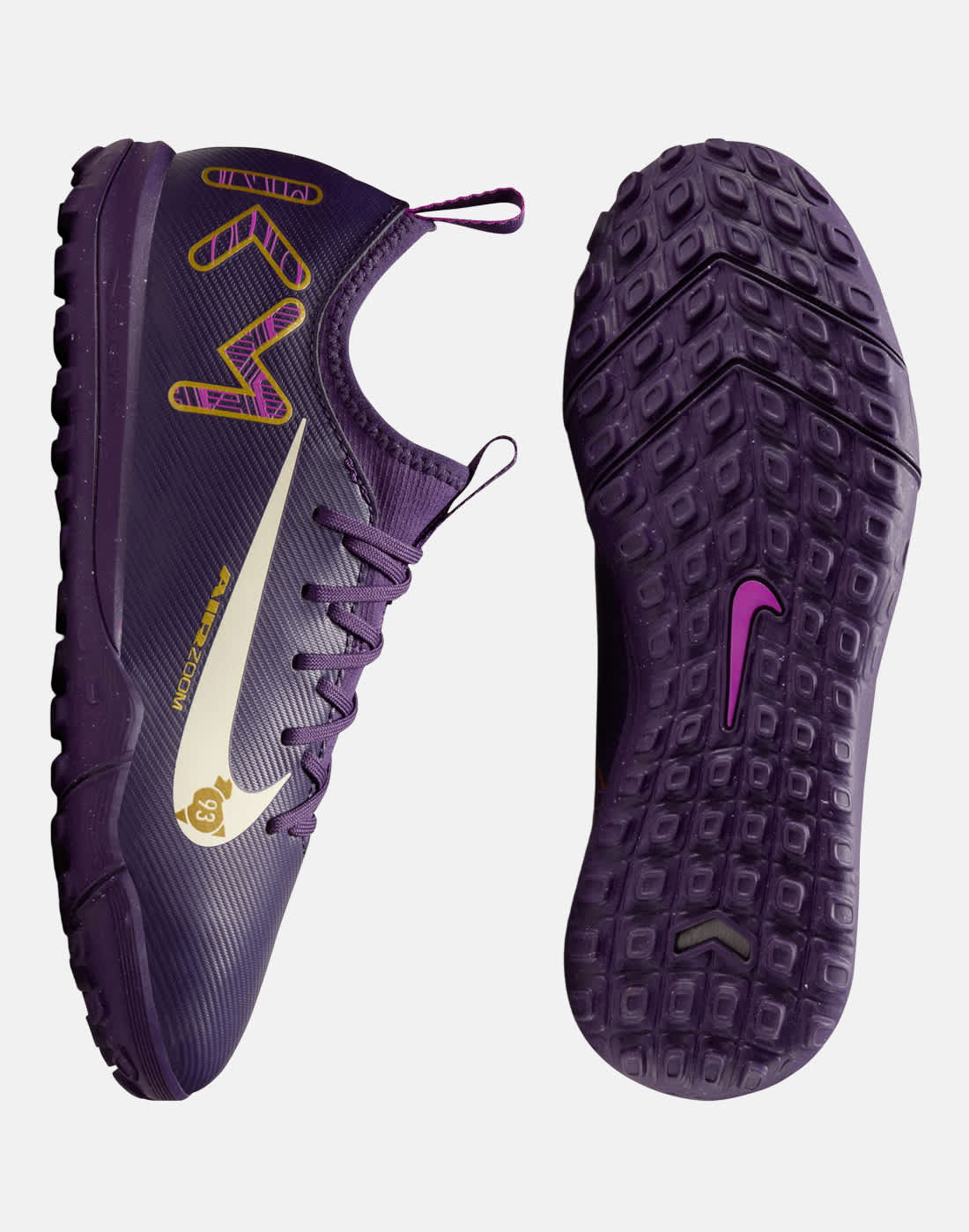 Nike Football Boots in Purple for Kids Mercurial Zoom Vapor 16 Academy Mbappe Astro Turf | Size 3 | Rubber