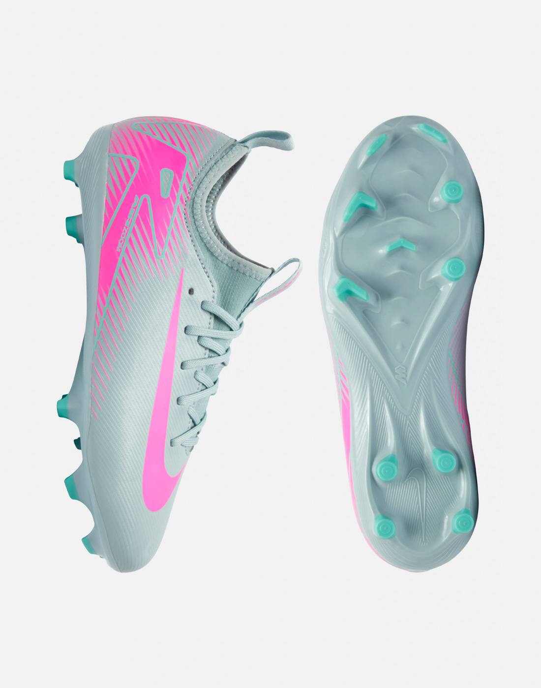 Nike Football Boots in Blue/Pink for Kids Mercurial Zoom Vapor 16 Academy Firm Ground | Size 4