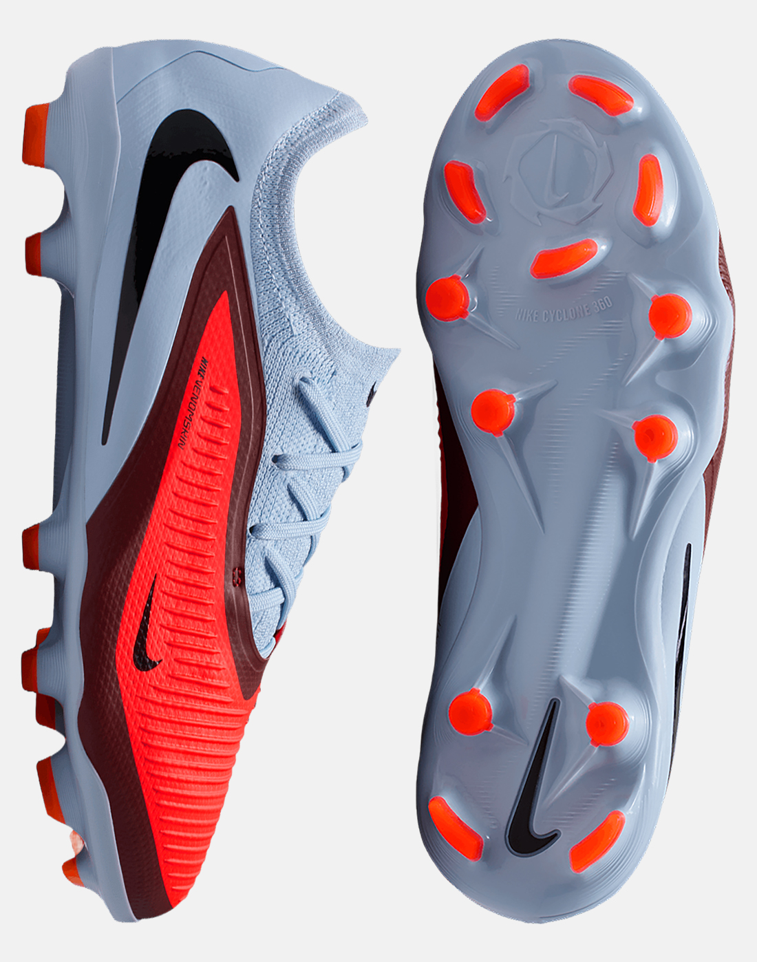 Nike Football Boots in Grey/Black for Kids Phantom 360 Pro Firm Ground | Size 2