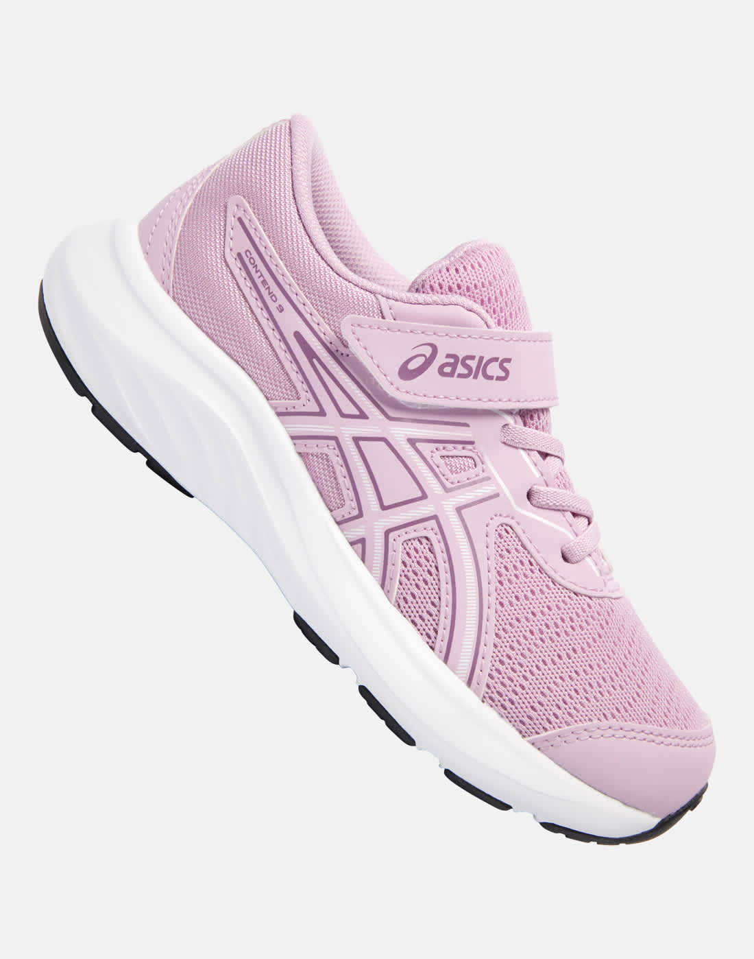 Asics Younger Kids Contend 9 Running Shoes in Pink/White | Rubber