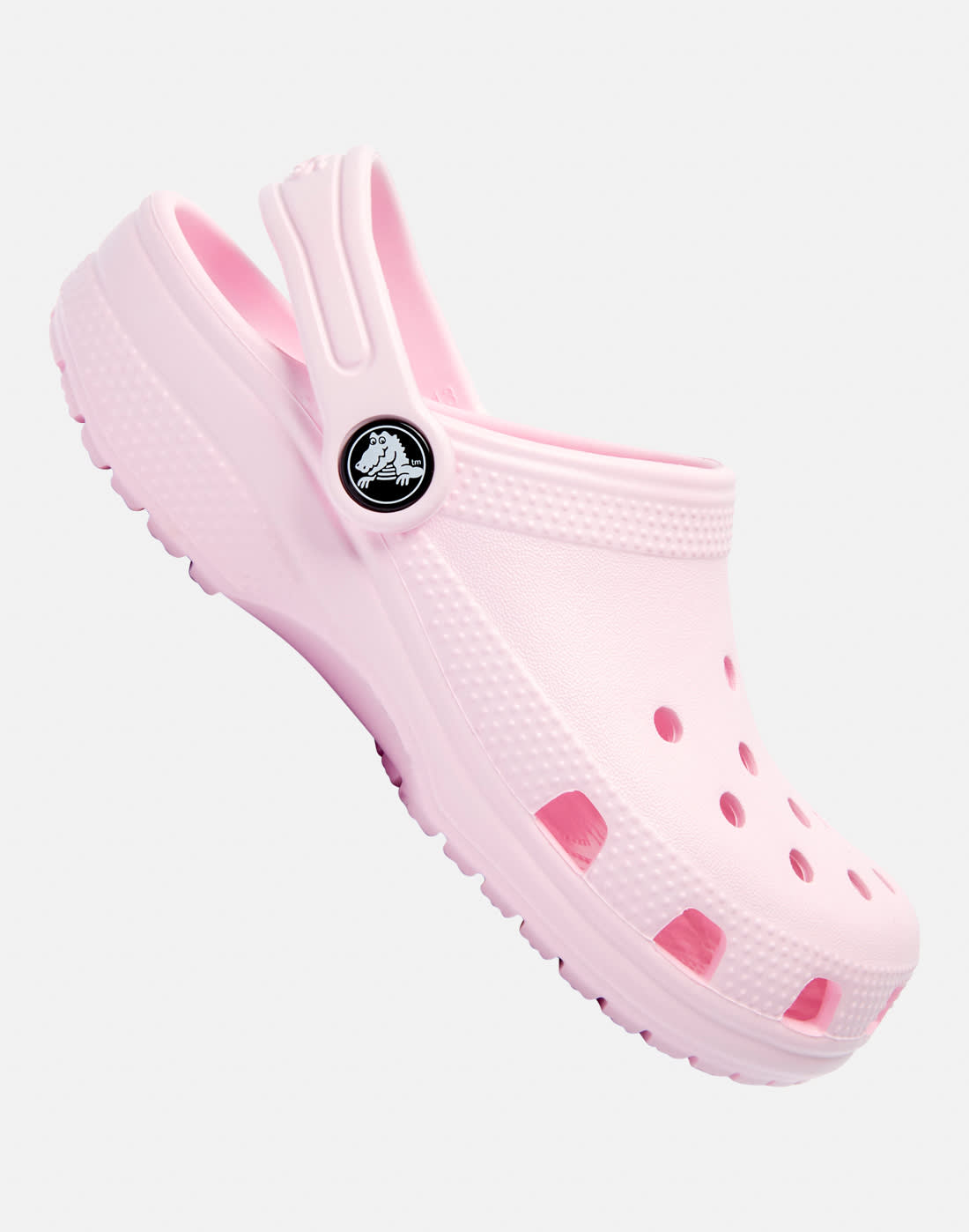 Crocs Younger Kids Classic Clog Slides in Pink | Size 2