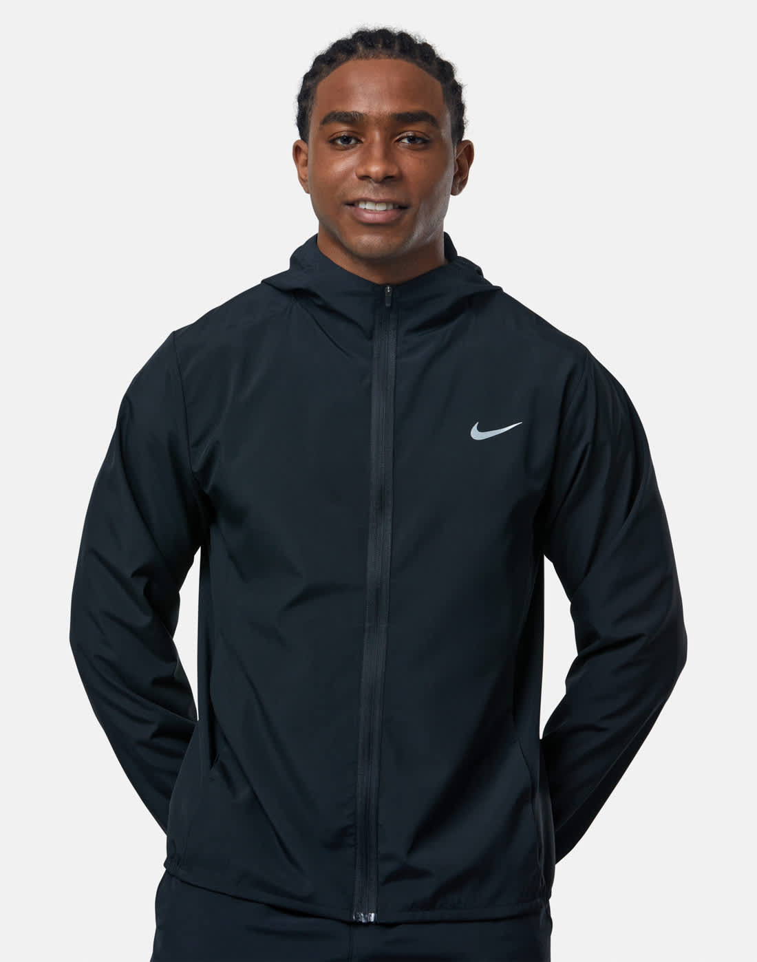 Men's Nike Form Train Woven Full Zip Jacket in Black/Silver