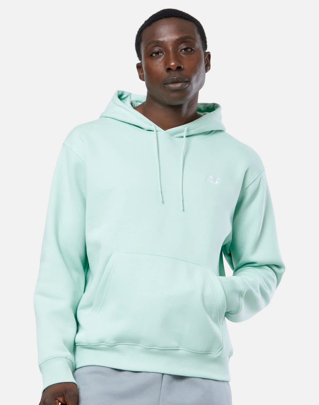 Men's New Balance Essentials Hoodie Wh in Green | Medium | Fleece