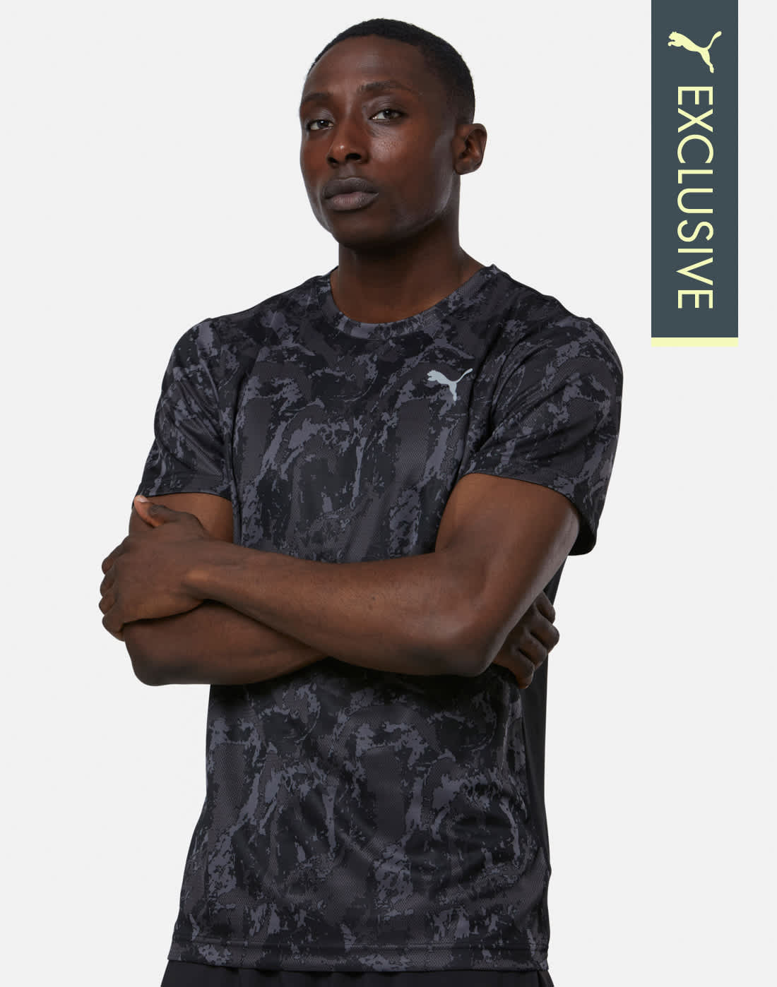 Men's Puma Camo Speed Bright T-Shirt in Black | Small