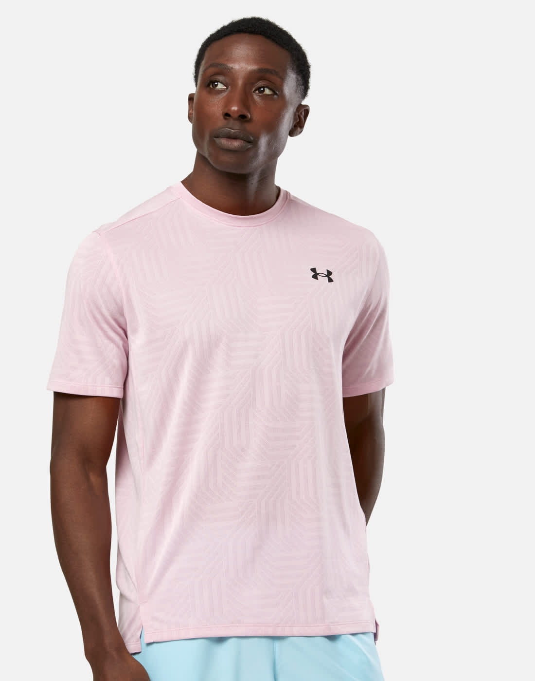 Men's Under Armour Tech Vent Geotessa T-Shirt in Pink | XS | UA Tech