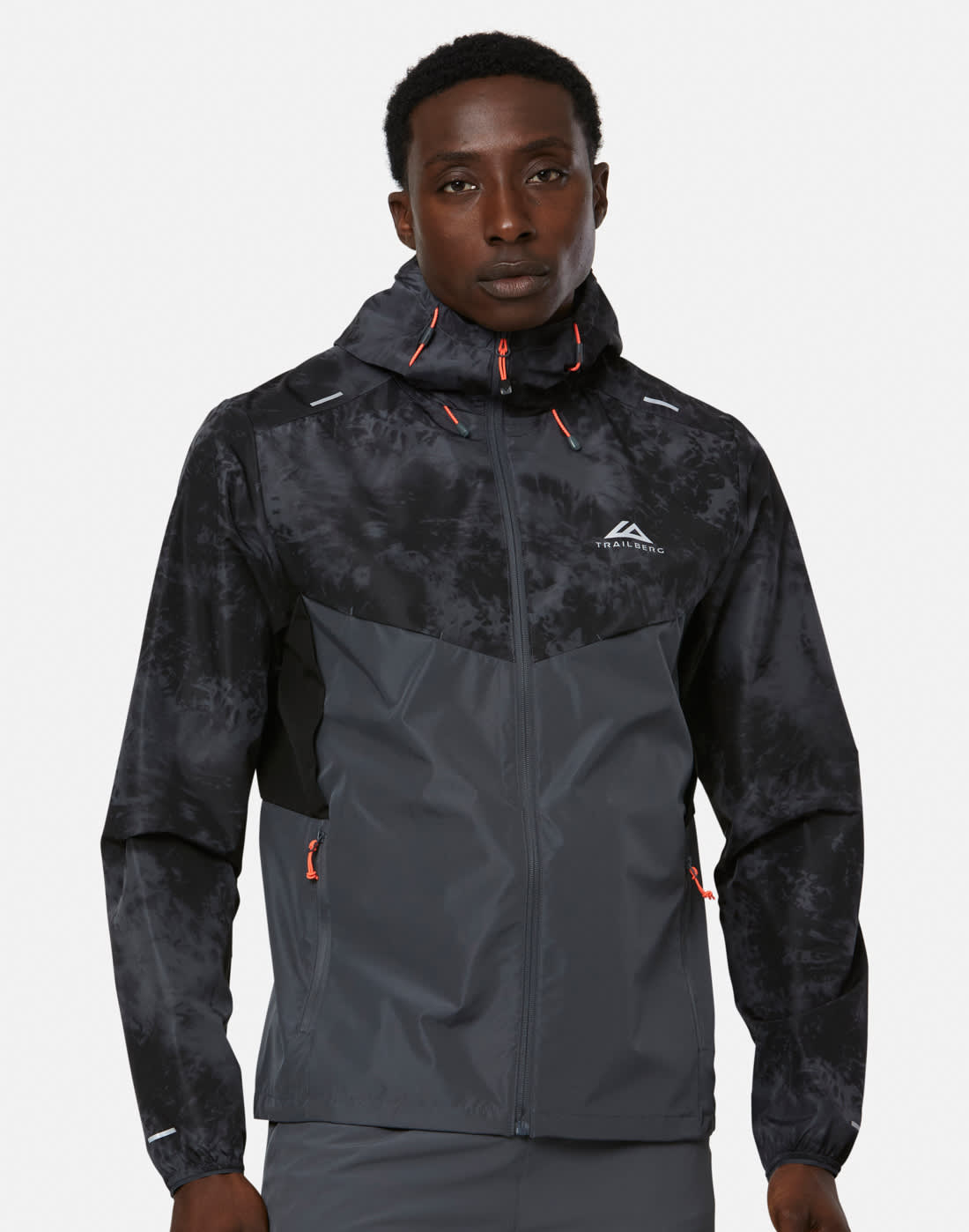 Men's Trailberg Tie Dye Woven Jacket in Grey/Black | XS