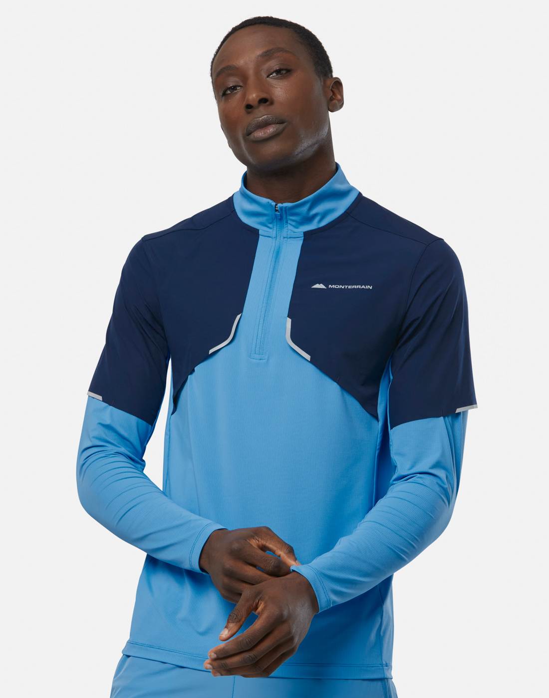 Men's Monterrain Vent Half Zip Top in Blue | Small