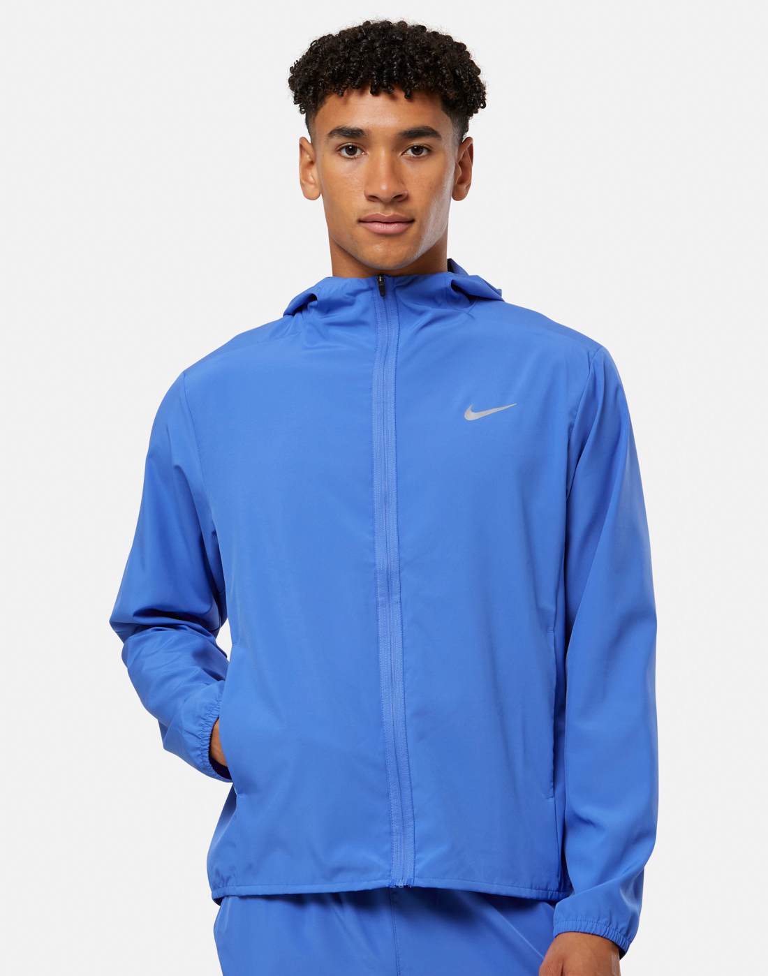Men's Nike Form Woven Jacket in Blue/Silver | Large | Polyester