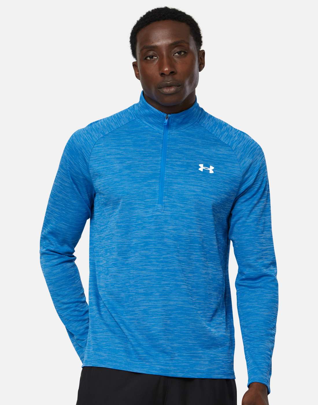 Men's Under Armour Tech Textured Half Zip Top in Blue | Small | Polyester