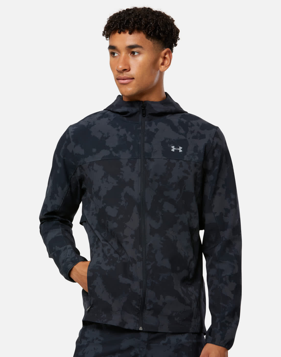 Men's Under Armour Velociti Pro Storm Aop Woven Jacket in Black | Small