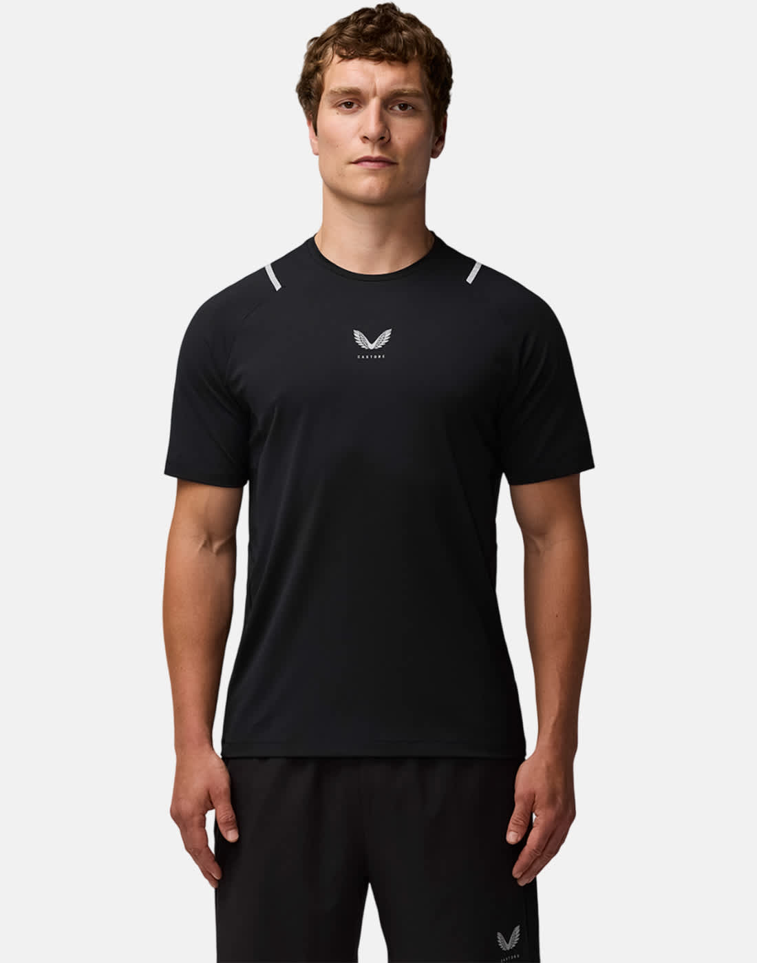 Men's Castore Apex T-Shirt in Black/Silver | Small | Polyester