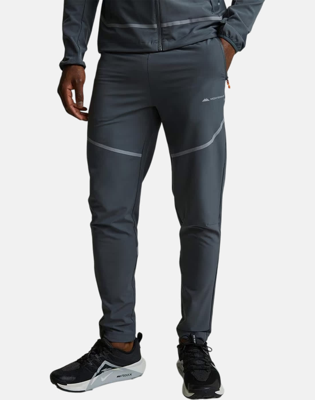 Men's Monterrain Defence Woven Pant in Grey/Orange | XS | Polyester
