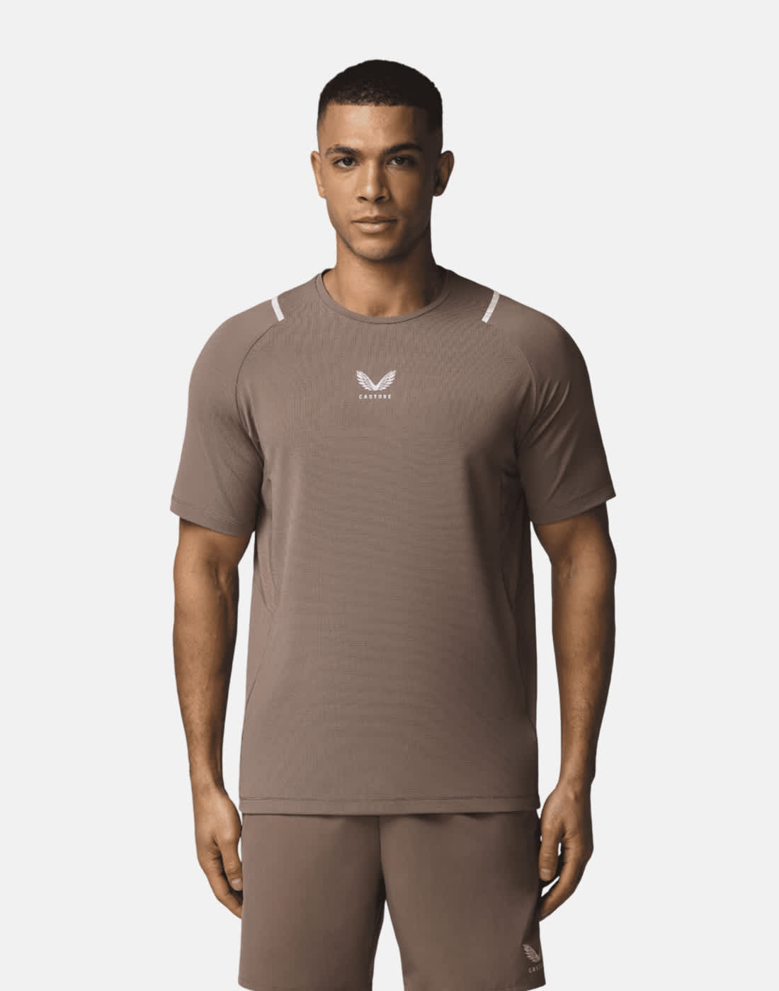 Men's Castore Apex T-Shirt in Brown/Silver | Large | Polyester