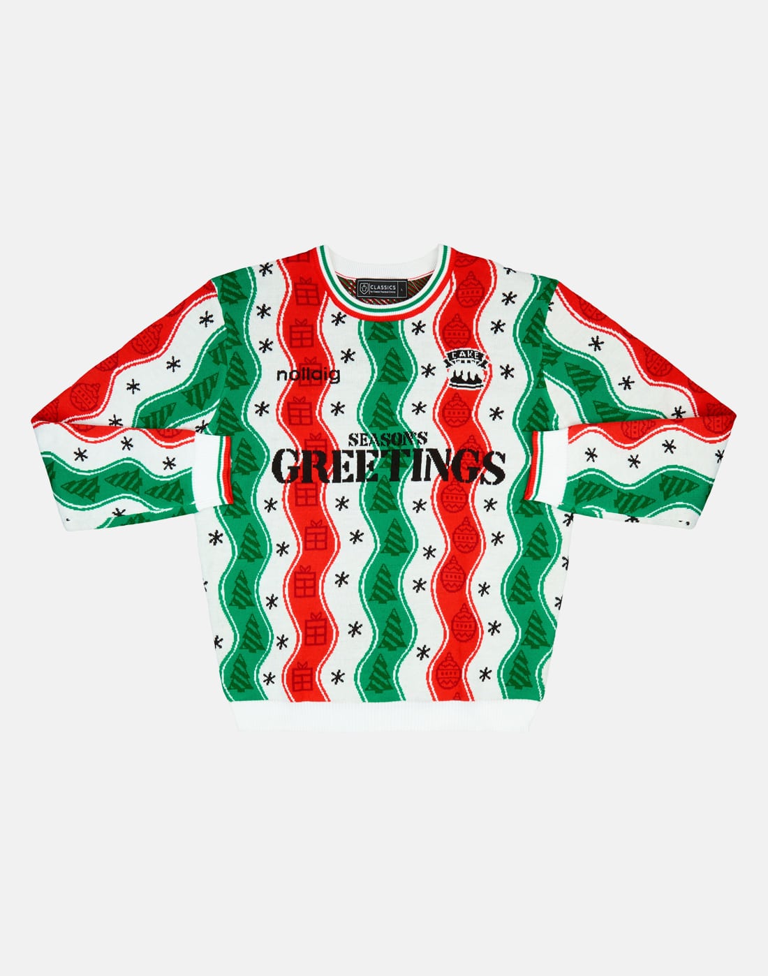 Classic Football Shirts Adults Cork Christmas Jumper in Green | Medium