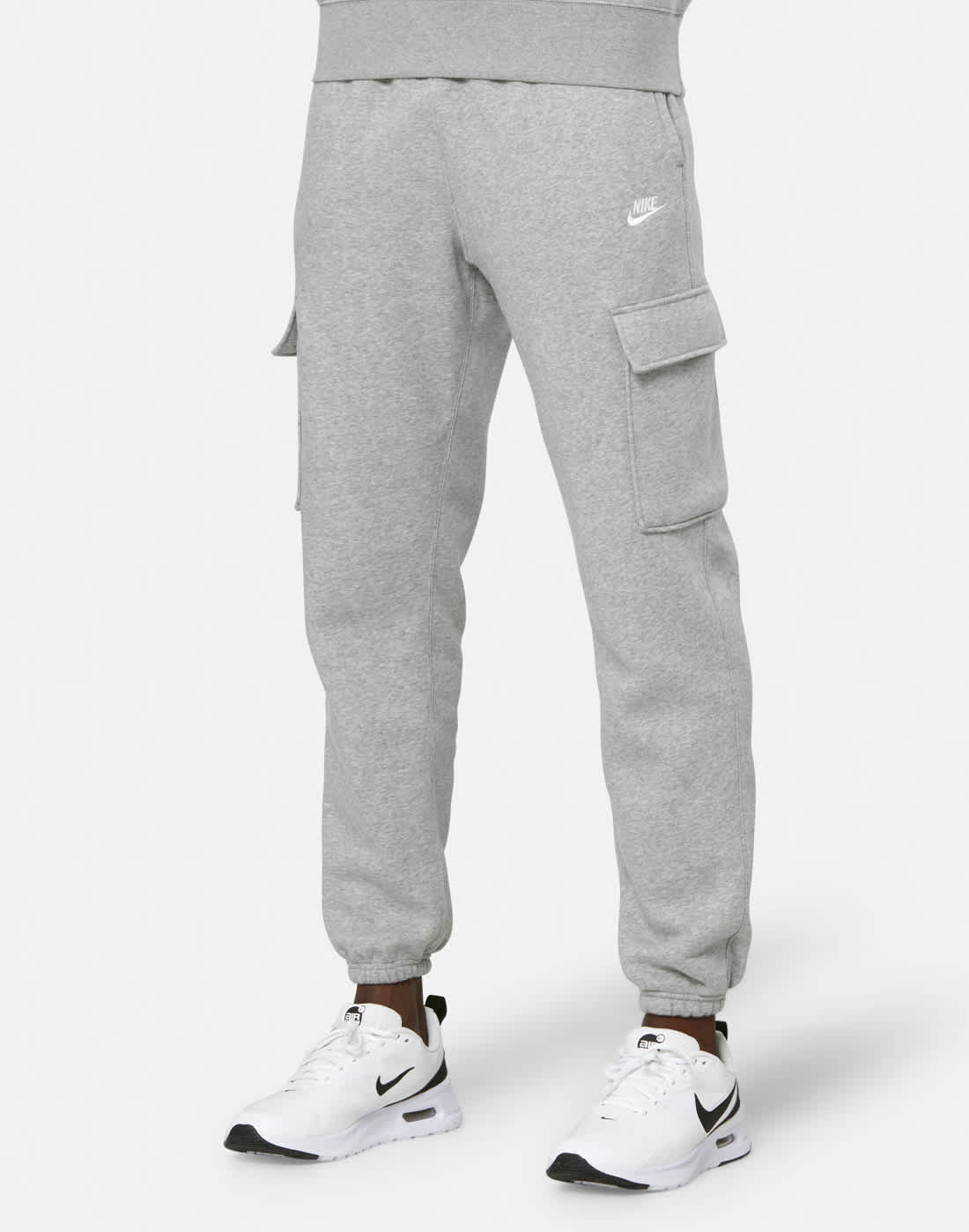 Men's Nike Club Cargo Pants in Grey/White | XS | Fleece