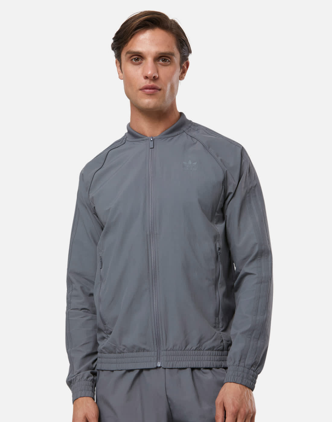 Men's Adidas Originals Superstar Woven Track Top in Grey | Medium | Nylon