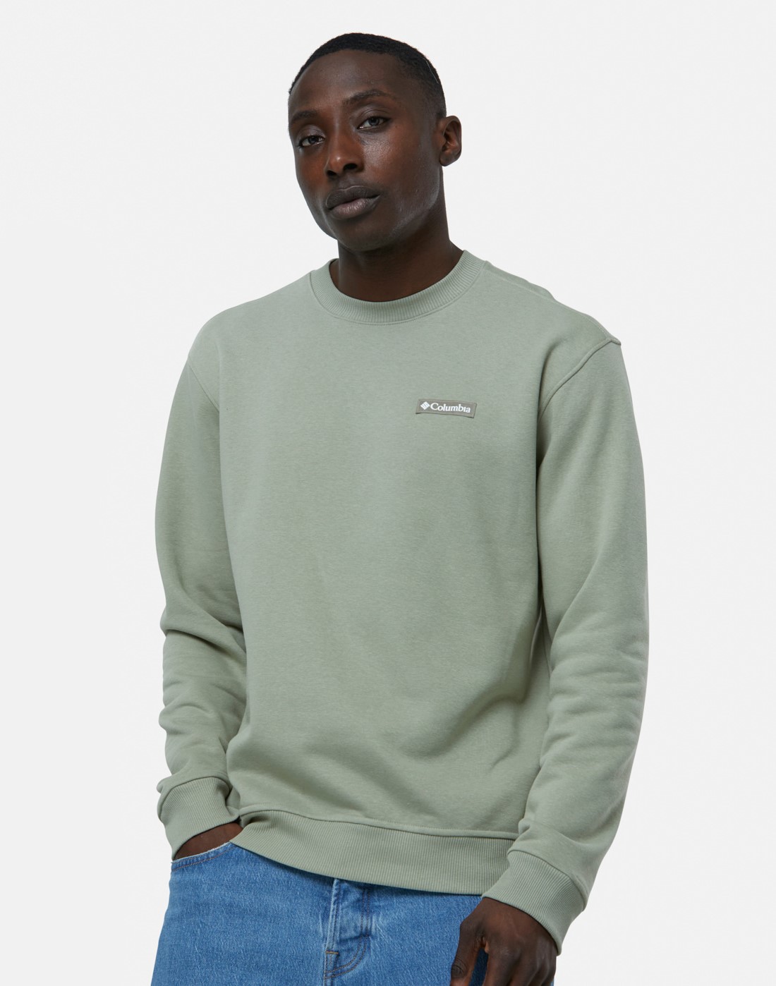 Men's Columbia Meridian Creek Crew Neck Sweatshirt in Green | XL