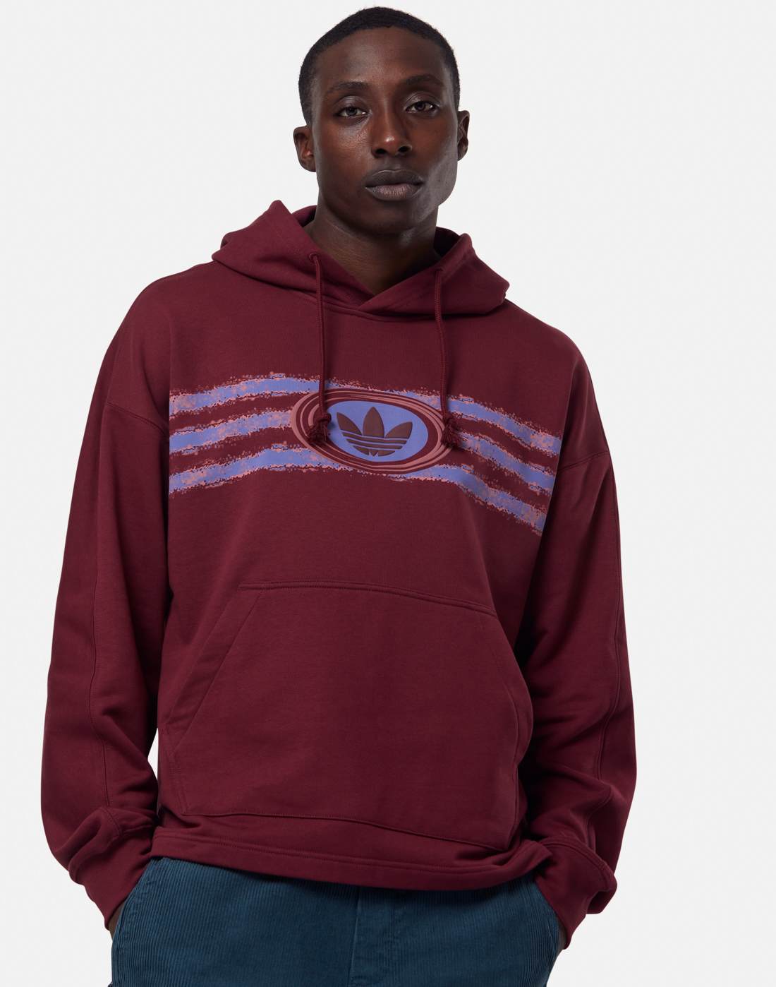 Men's Adidas Originals 90S Hoodie in Purple | Medium | Cotton