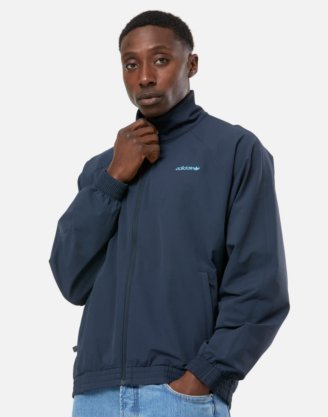 Men's Adidas Originals Woven Classic Track Jacket in Navy Blue | XS