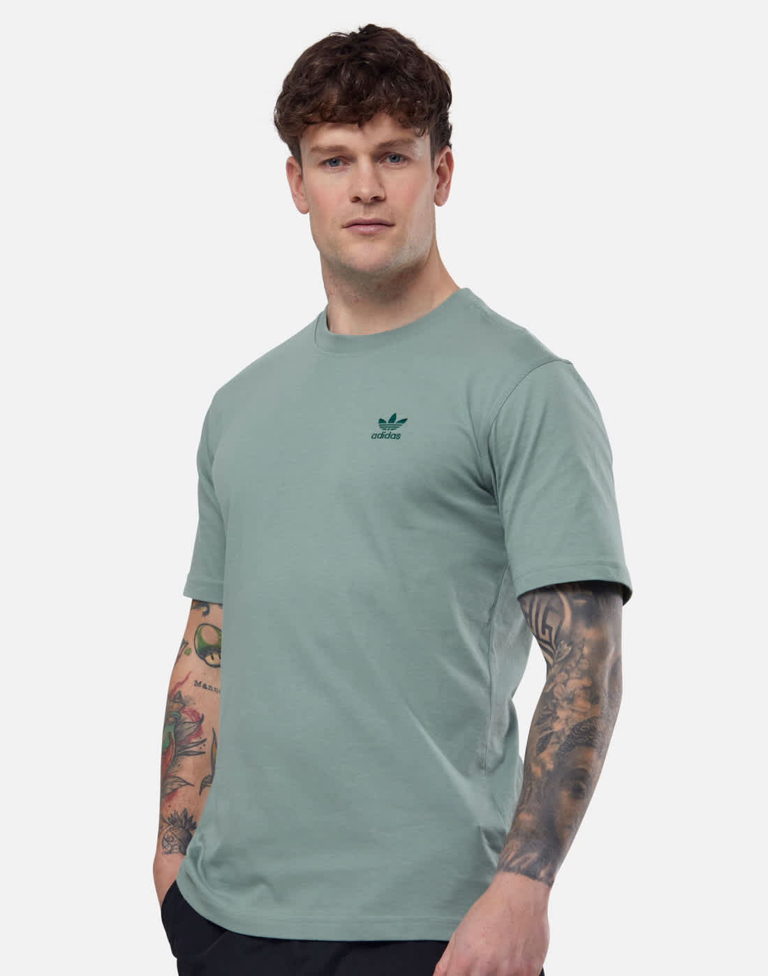 Men's Adidas Originals Trefoil Essentials T-Shirt in Green | XS | Cotton