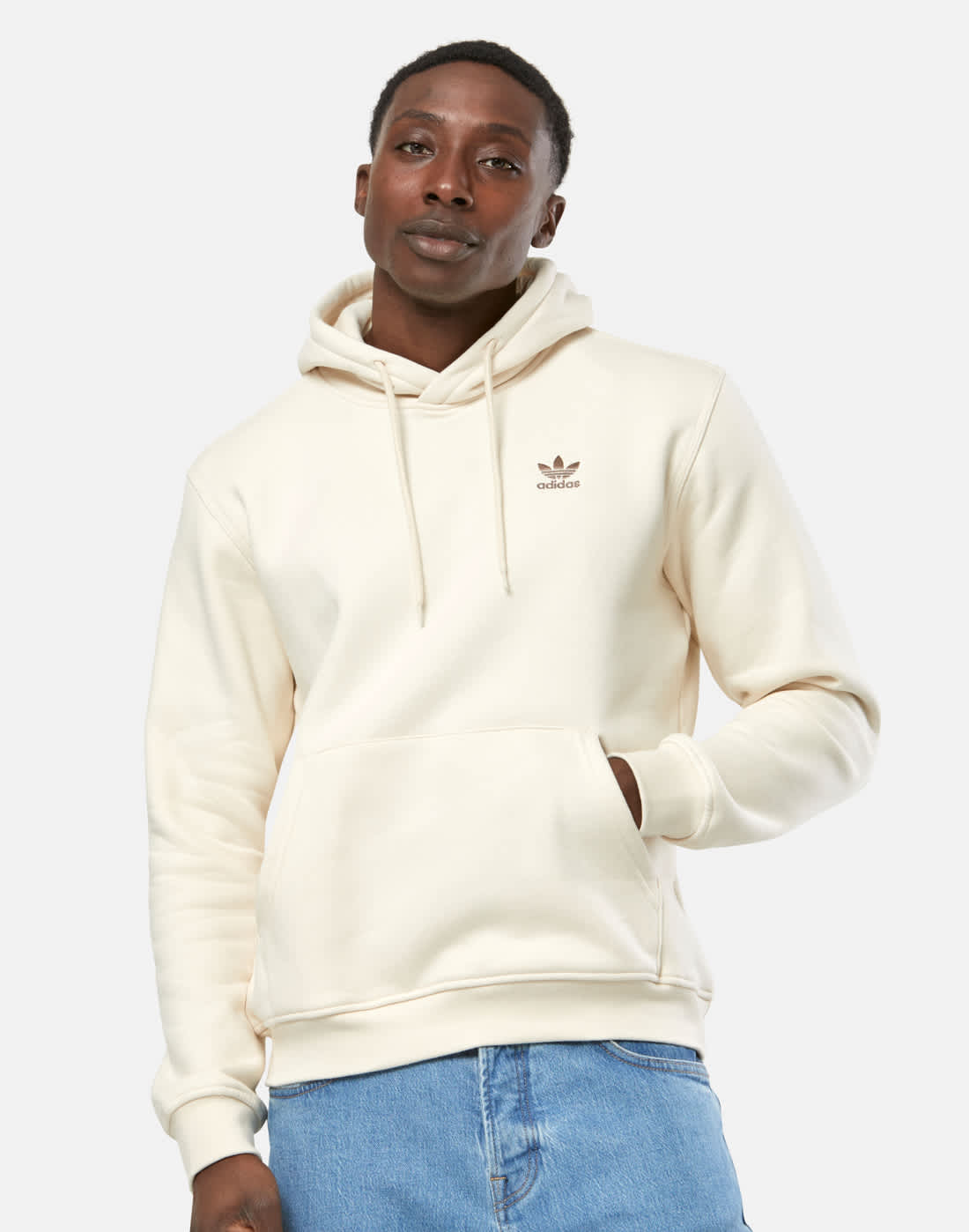 Men's Adidas Originals Essentials Hoodie in Cream | Small | Cotton