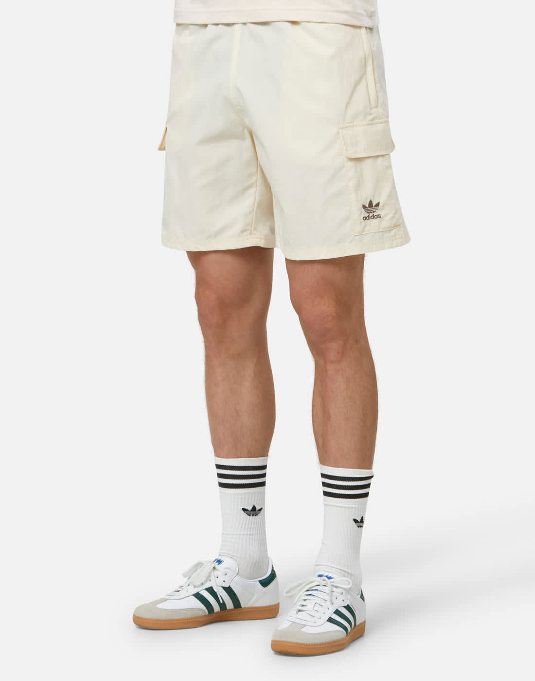 Men's Adidas Originals Essentials Woven Shorts in Cream | Large