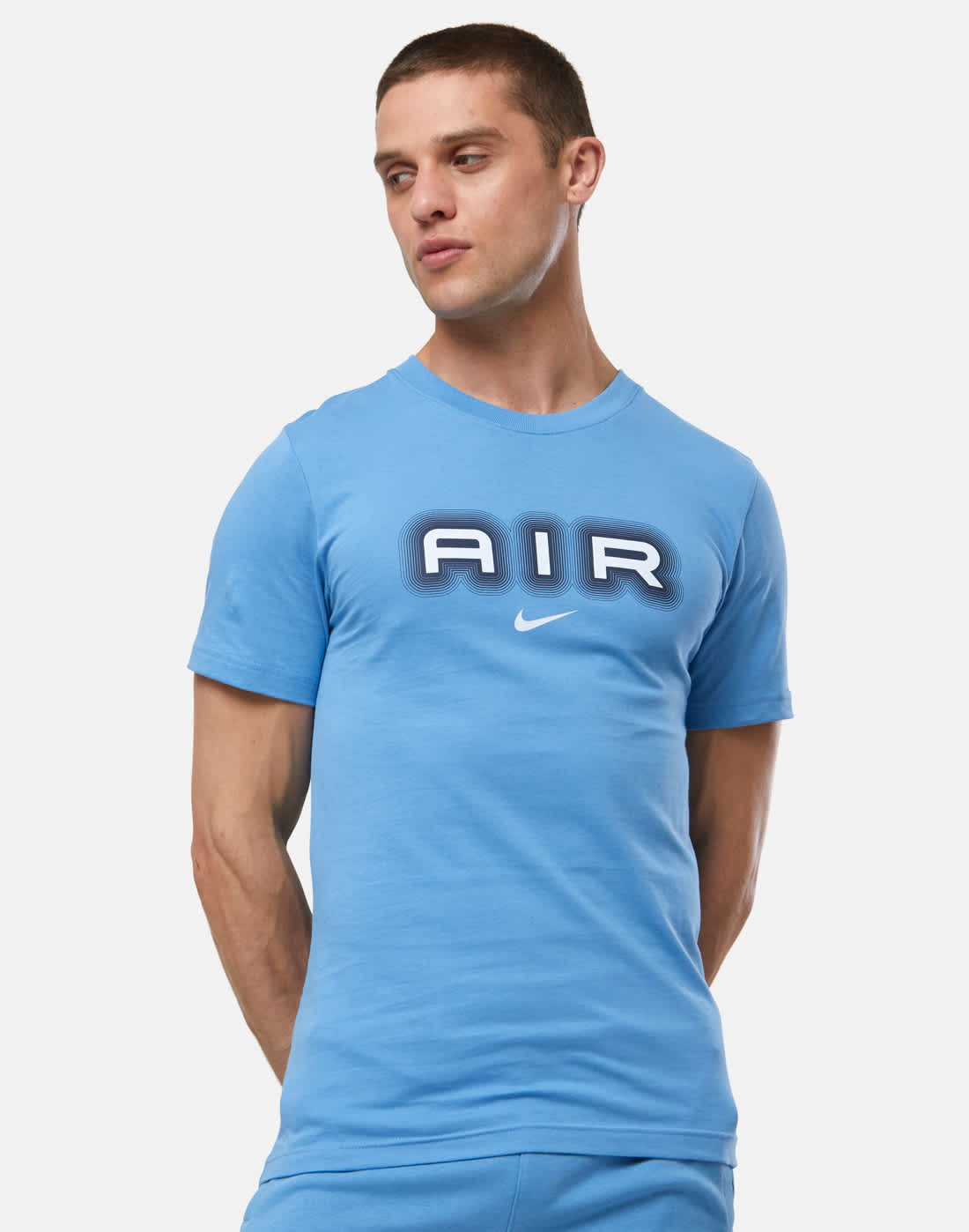 Men's Nike Swoosh Air Graphic T-Shirt in Blue | XS | Cotton