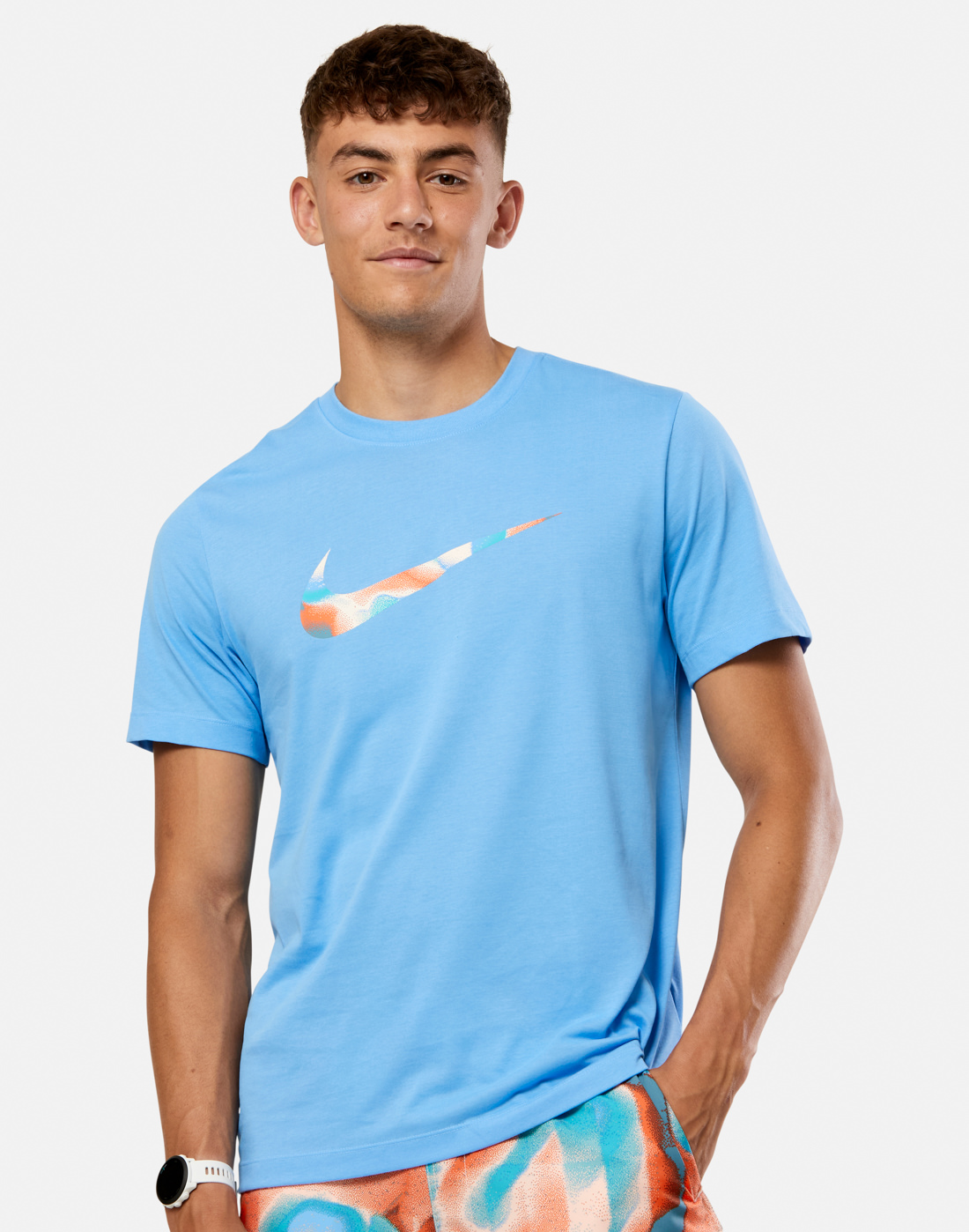 Men's Nike Lava Swoosh T-Shirt in Blue | Small | Cotton