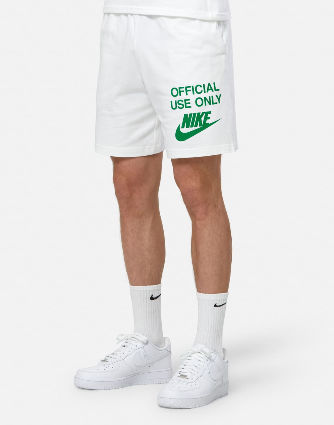 Men's Nike Club Official Knit Shorts in White/Green | XL | Cotton