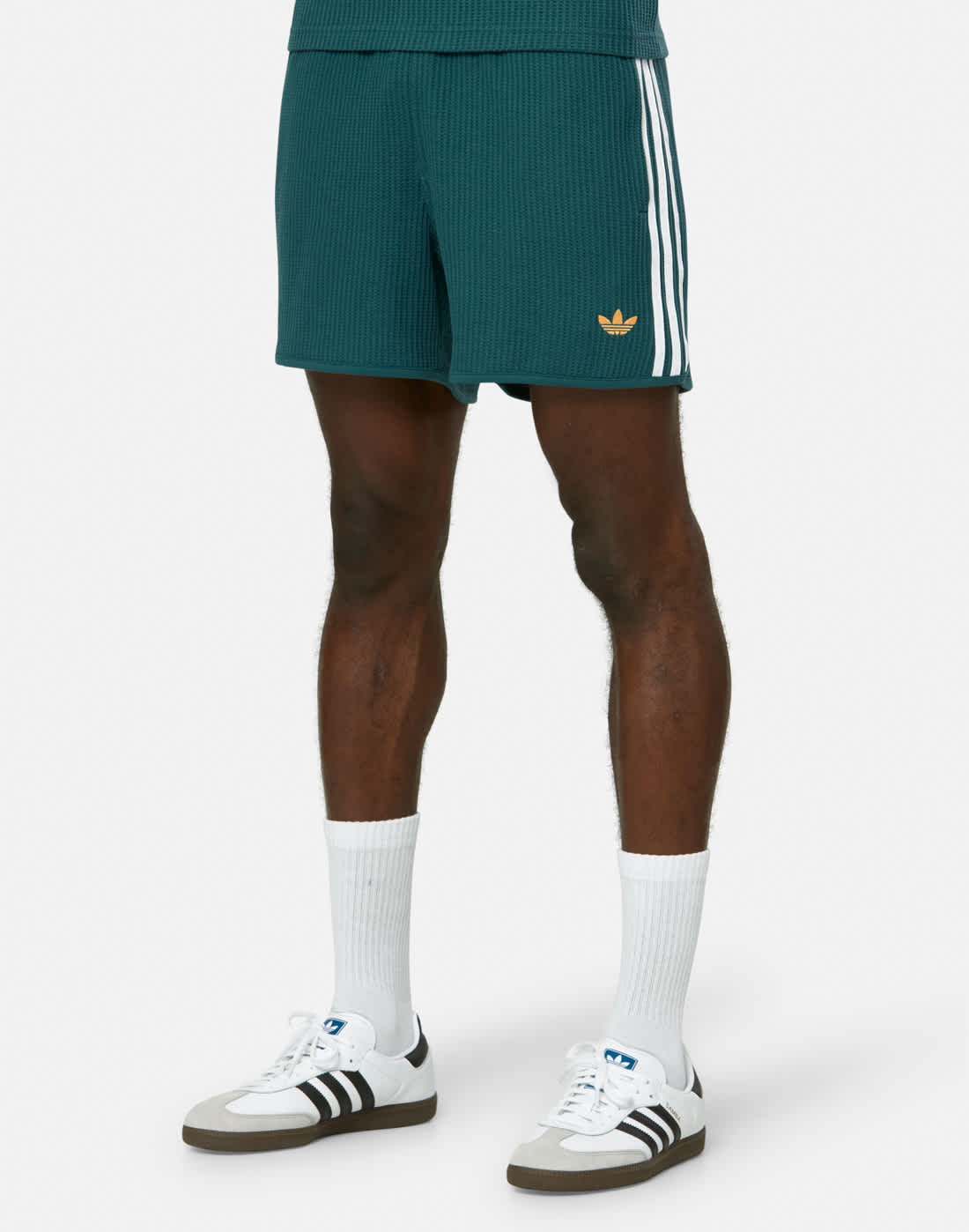Men's Adidas Originals Waffle Sprinter Shorts in Green/White | Small | Cotton